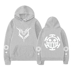 Casual Anime Logo Print Loose Hoodie