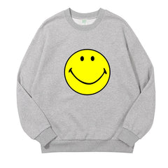 Men's and Women's Smily Face Print Pullover Sweatshirt