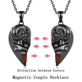 Creative Heart-shaped Skull Magnetic Couple Necklace