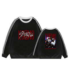 KARMA Album College Stripe Crew Neck Sweatshirt