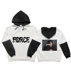 SKZ FORCE Poster Black and White Sleeves Hoodie