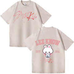 LEEKNOW KPOP Cotton Loose Washed T-shirt