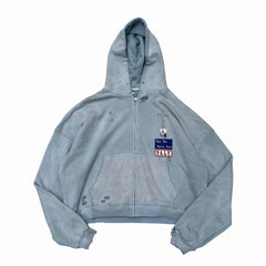 Martin Inspired Distressed Zipper Hoodie