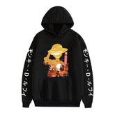 Unisex Anime Luffy Printed Pullover Hoodie