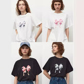 Cute Kpop Bowknot Short Sleeve Tee