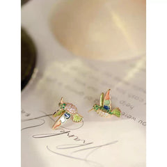 Colored Bird Stud Earrings
