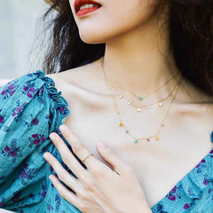 Vintage Four-leaf Clover Necklace Stud Earrings