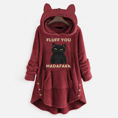 Women's Cat Ears Hooded Long-sleeved Coat