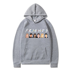Unisex Cartoon Friends Print Casual Hoodie