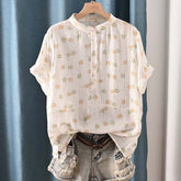 Casual Stand-up Collar Short-sleeved Shirt