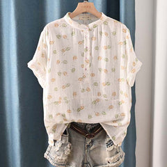 Casual Stand-up Collar Short-sleeved Shirt