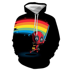 Unisex Cartoon Deadpool 3D Printed Hoodie