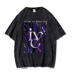 Trendy Ive World Tour Washed T-shirt Top
