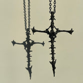 Dark Aesthetic Skeleton Cross Pendant Necklace