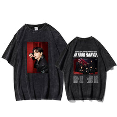 KPOP Album Poster Logo Women's Washed T-shirt