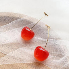 Red Cherry Drop Earrings