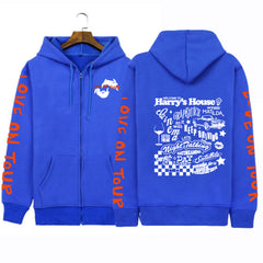 Trendy House Graphic Loose Zip Up Hoodie