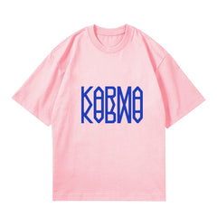 Casual KARMA Album Logo Print Crew Neck T-Shirt