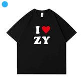 I Heart ZY Printed Short-sleeved T-shirt