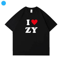 I Heart ZY Printed Short-sleeved T-shirt
