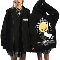 SK DominATE: Celebrate Print Loose Zipper Hoodie