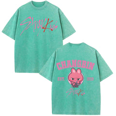 CHANGBIN KPOP Cotton Loose Washed T-shirt