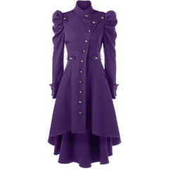 Retro Medieval Stand-up Collar Slim Long Coat