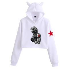 Women's Bucky Cat Ears Cropped Hoodie