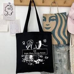 RM KPOP Logo Canvas Shoulder Bag