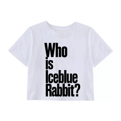 Soyeon IceBlueRabbit Round Neck Cotton T-shirt