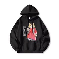 Casual Cartoon Anime Print Cotton Hoodie