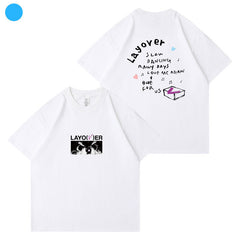 Trendy Kpop Layover Short-sleeved Loose T-shirt