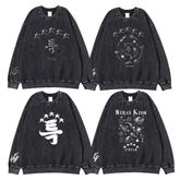 SKZ Album 5-Star Printed Washed Crew Neck Top