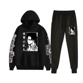 Men's Anime Pattern Print Hoodie Pants Set