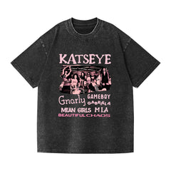 Vintage Katseye Cotton Washed Short-sleeved T-shirt