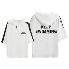 BTS Keep Swimming Print Hooded T-shirt