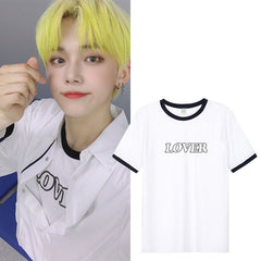 Lover Letter Print Short Sleeve Cotton T-shirt