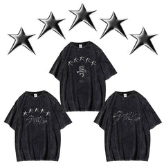 Unisex Kpop Album Logo Washed T-shirt