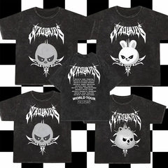 KPOP Evil Cartoon Graphic Washed T-shirt