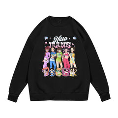 NJZ Rabbit Cartoon Printed Crew Neck Sweatshirt