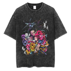 Vintage Anime Washed Black Short Sleeve T-Shirt
