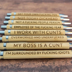 Engraved Bamboo Ballpoint Pen