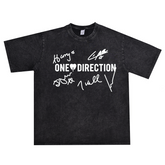 Vintage 1D Printed Short Sleeve Loose T-Shirt