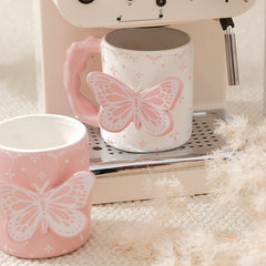 Creative Pink Butterfly Mug