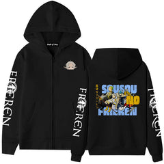 Unisex Anime Graphic Print Zipper Hoodie