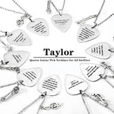 Taylor Guitar Microphone Stainless Steel Necklace