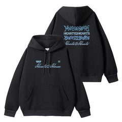 H2H Letter Zipper Pullover Hoodie Top