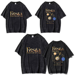 Vintage FESTA Logo Print Washed T-shirt