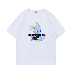 Sakuya Same Style Round Neck Printed T-shirt