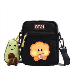 Kpop Cartoon Printed Canvas Crossbody Backpack